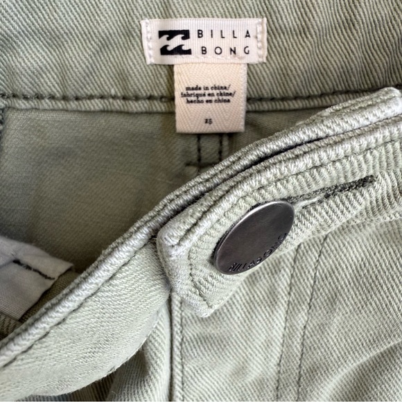Billabong women’s Y2K pants cargo pockets wide leg light green size 25 - Picture 5 of 5